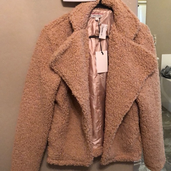 tan fuzzy jacket